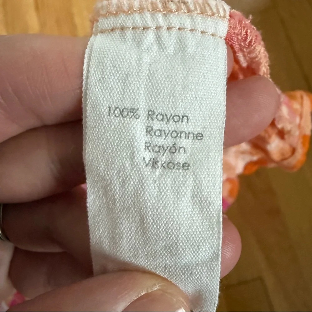 P.J.‎ Salvage Pink Orange Leaf Beach Resort Sleepwear Set Medium